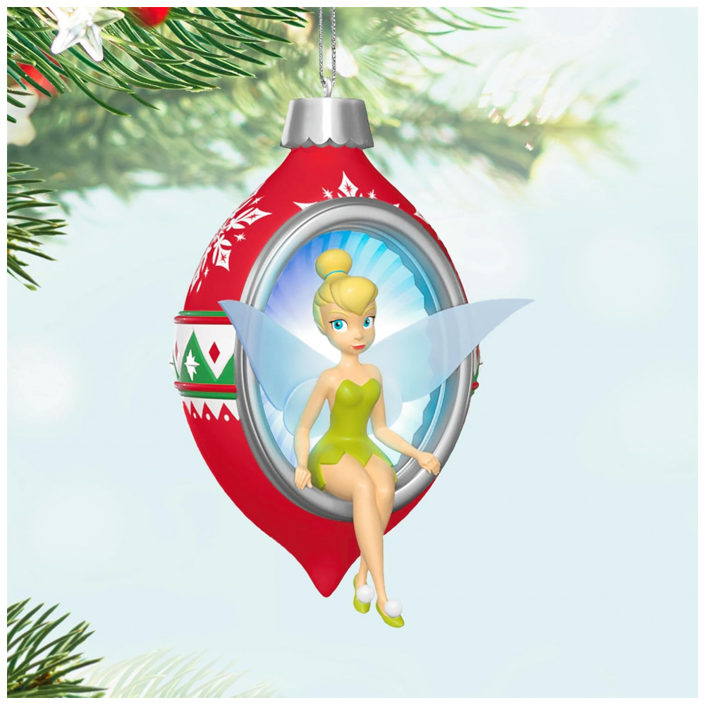 ECTQWJR6SLSD0B_2-1.jpg - Enfeite de Natal Hallmark Keepsake 2025, Disney Sininho Decorando a Árvore com Luzes, Presente para Fãs da Disney