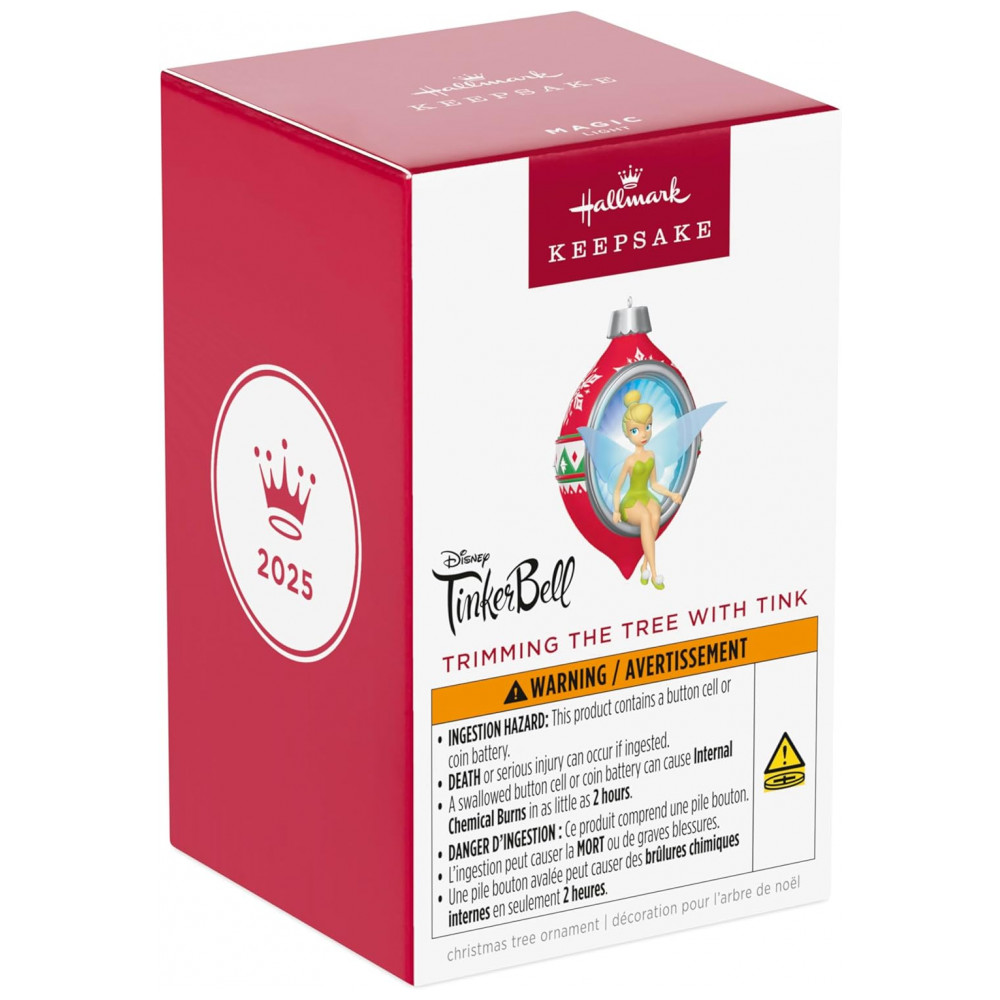 ECTQWJR6SLSD0B_6-1.jpg - Enfeite de Natal Hallmark Keepsake 2025, Disney Sininho Decorando a Árvore com Luzes, Presente para Fãs da Disney