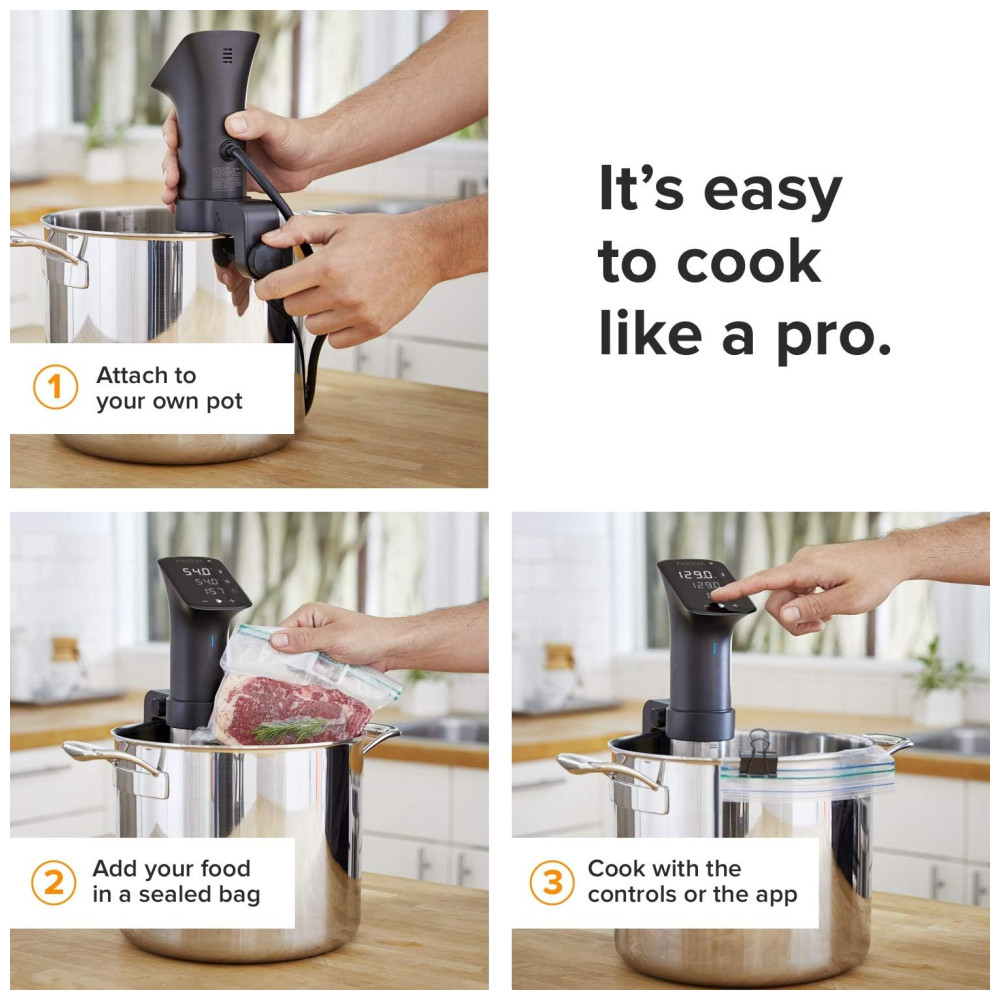 ECTQX7SCY4L90B_2-1.jpg - Termocirculador Elétrico Ultra Silencioso para até 12L 1200W 110v ANOVA CULINARY Preto