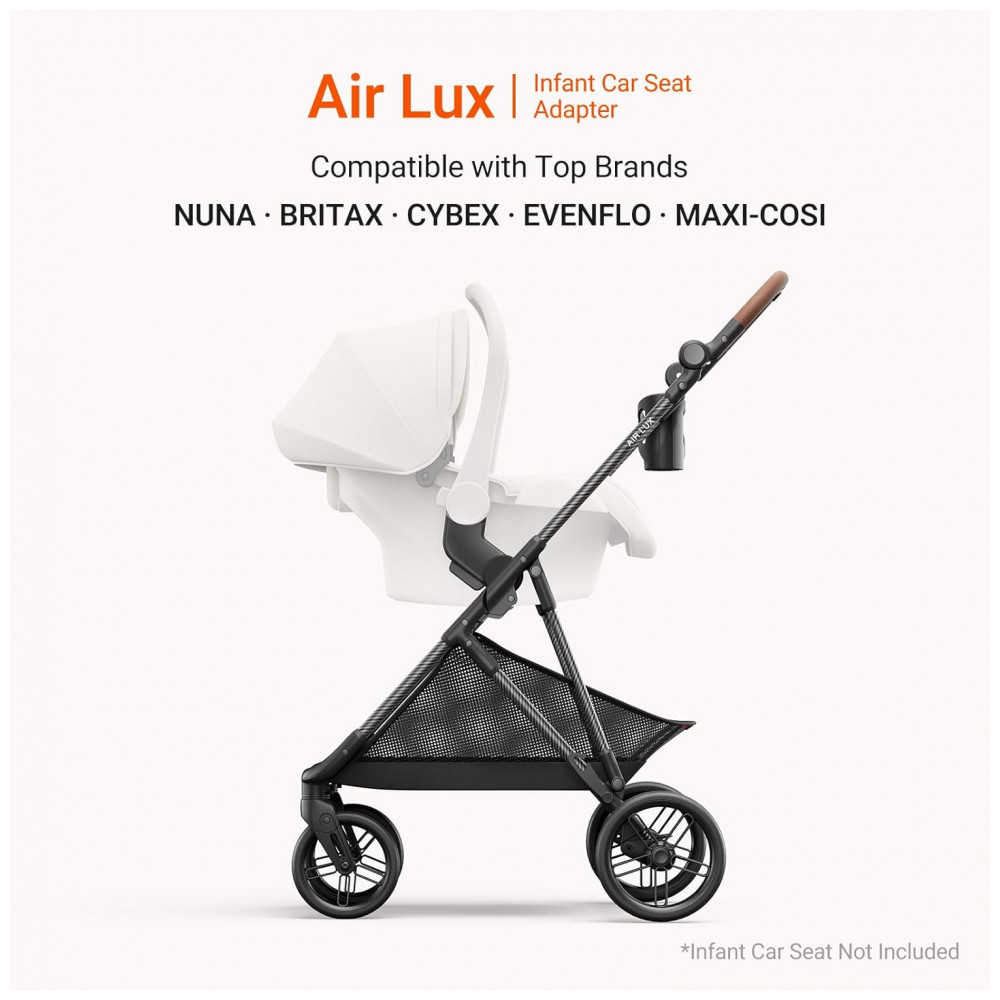 ECTQX91SY1CF0B_3-1.jpg - Carrinho de Bebê MAMAZING Air Lux Meteorite - Estrutura Fibra de Carbono Dobrável com Uma Mão Assento Reversível Adaptador para Bebê Conforto