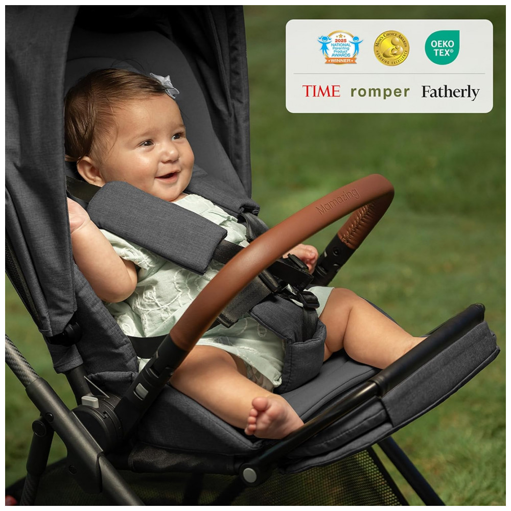 ECTQX91SY1CF0B_8-1.jpg - Carrinho de Bebê MAMAZING Air Lux Meteorite - Estrutura Fibra de Carbono Dobrável com Uma Mão Assento Reversível Adaptador para Bebê Conforto
