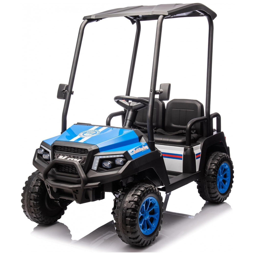 ECTQX9236FWD0B_0-1.jpg - Carrinho Elétrico Infantil 4x4 24V Sopbost, 4 Lugares, Controle Remoto, Suspensão EVA, 4 Motores, MP3 Bluetooth, Azul
