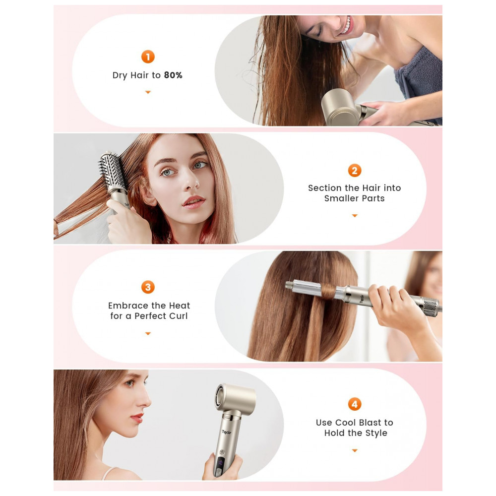 ECTQXBCRY4MD0B_8-1.jpg - Escova Secadora de Cabelo Profissional 5 em 1 da Tqcir, Multistyler Poderoso com Curlers AutoWrap, Modelagem Rápida sem Danos Térmicos, Estojo de Arma