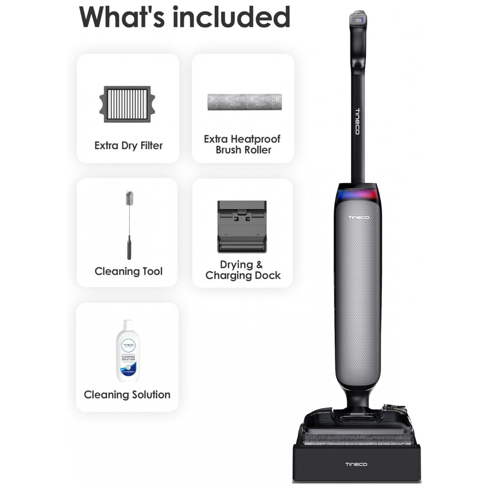 ECTQXDCR46CF0B_8-1.jpg - Aspirador de Pó Seco e Úmido Tineco Floor One S7 Artist, 22kPa de Sucção, Sensor Inteligente iLoop, Design DualBlock Anti-Emaranhamento, Flashdry 185,