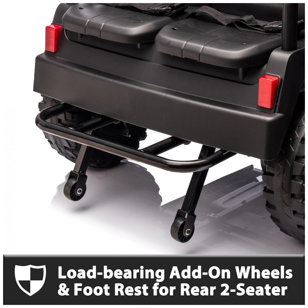 ECTQXDD3W6KD0B_3-1.jpg - Carrinho Elétrico Infantil 4x4 24V Sopbost, 4 Lugares, Controle Remoto, Suspensão EVA, 4 Motores, MP3 Bluetooth, Preto