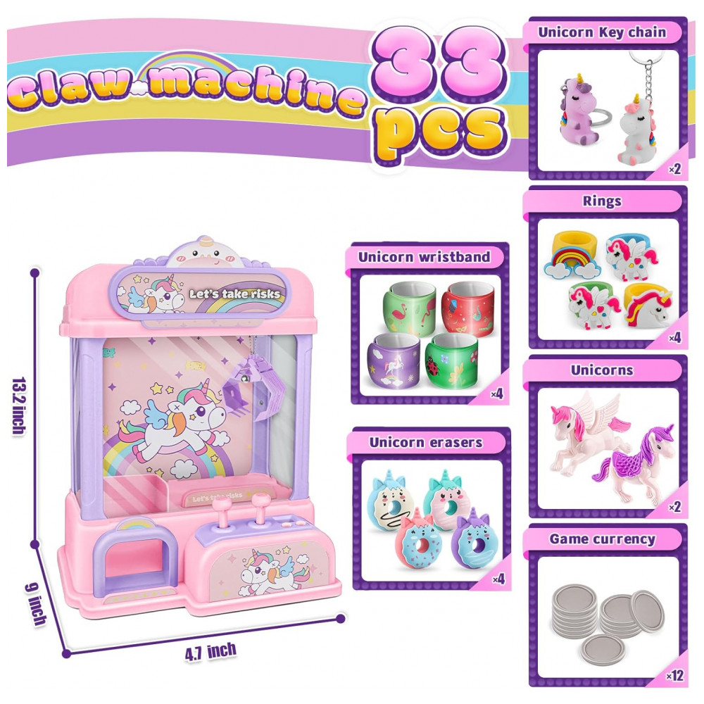ECTQXFVWX1DC0B_1-1.jpg - Máquina de Garra BTEC Rosa Mini Arcade com Brinquedos e Doces para crianças 4 a 9 Anos