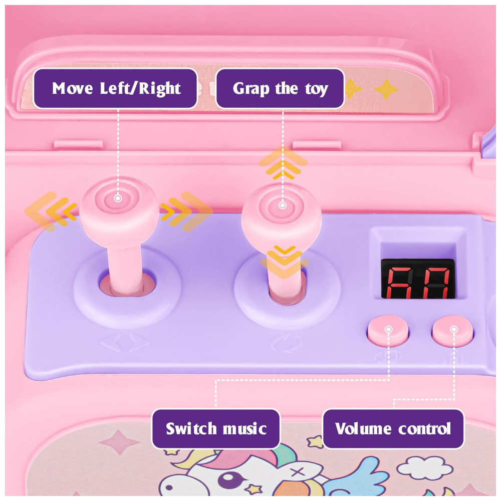 ECTQXFVWX1DC0B_7-1.jpg - Máquina de Garra BTEC Rosa Mini Arcade com Brinquedos e Doces para crianças 4 a 9 Anos