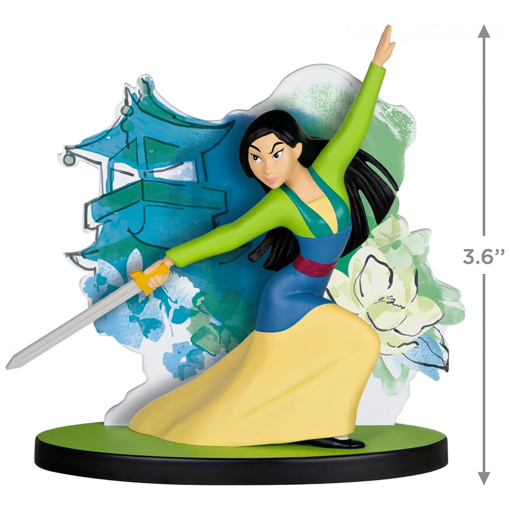 ECTQXKCRNQZB0B_4-1.jpg - Enfeite Natalino Hallmark Keepsake Disney Mulan 25º Aniversário Coração de Guerreira, Plástico 9,7x9,1x4,3 cm