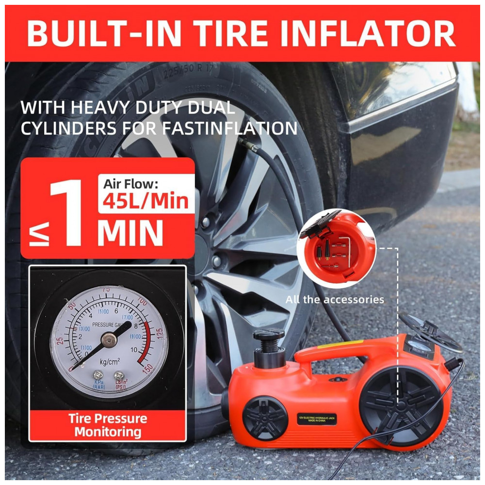 ECTQXP4BWSNC0B_5-3.jpg - Macaco Elétrico Hidráulico ROGTZ Atualizado 5 Toneladas 12V Elevação Portátil 53cm com Bomba Infladora de Pneus para Reparos de SUV Sedan e Caminhão K