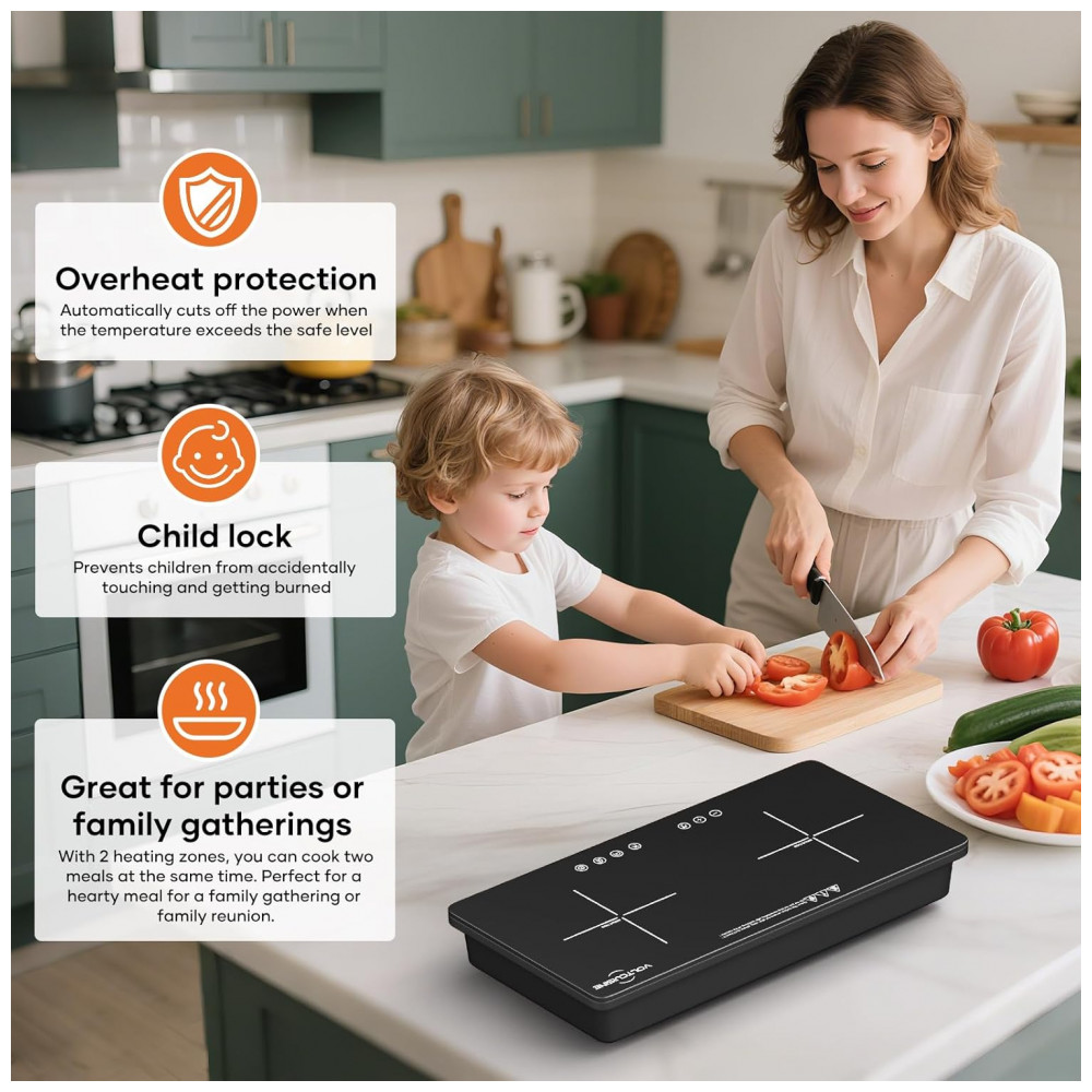 ECTQXPY5MMNF0B_5-1.jpg - Cooktop de Indução Duplo Portátil 1800W, Com Toque Sensível, 9 Níveis de Potência, Controle Independente, Timer de 99 Minutos, VoltCuisine