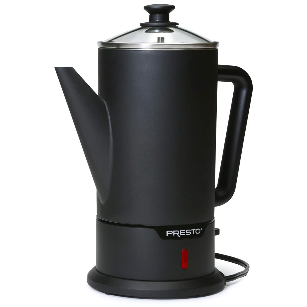 ECTQXTRSH3GB0B_0-1.jpg - Cafeteira em Aço Inoxidável com Capacidade para 12 Xícaras Design Moderno e Alça que Permanece Fria Presto 02815 Preto Fosco