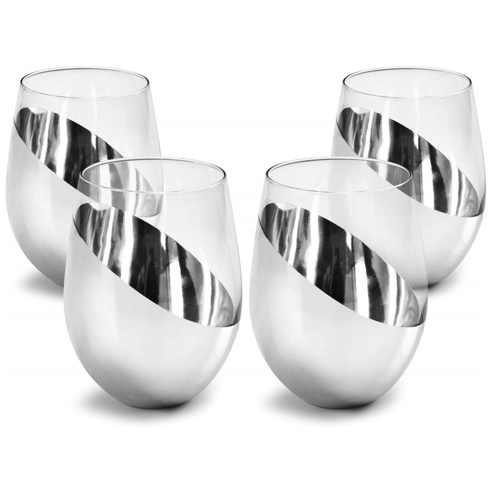 ECTQY2X6J9V70B_0-1.jpg - Conjunto de 6 Copos de Vinho sem Pé MyGift Premium Prateado com Detalhes Elegantes, Perfeito para Presente de Casamento ou Aniversário, Resistente a I
