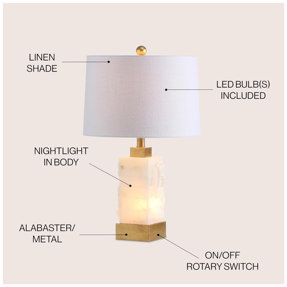 ECTQY7M6TXG70B_1-1.jpg - Abajur Luminária de Mesa em Alabastro e Metal Estilo Contemporâneo Transicional com 58 cm de Altura para Quarto Sala de Estar e Escritório 110V 40W JONATHAN Y Branco e Dourado