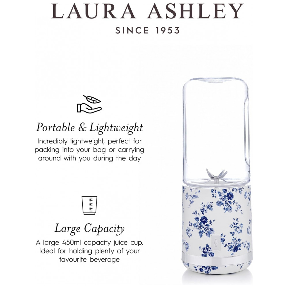 ECTQYB21JDJD0B_5-1.jpg - Mini Liquidificador Portátil Laura Ashley 450ml USB Recarregável China Rose 100W 6 Lâminas Inox Garrafa para Smoothies Viagem Academia