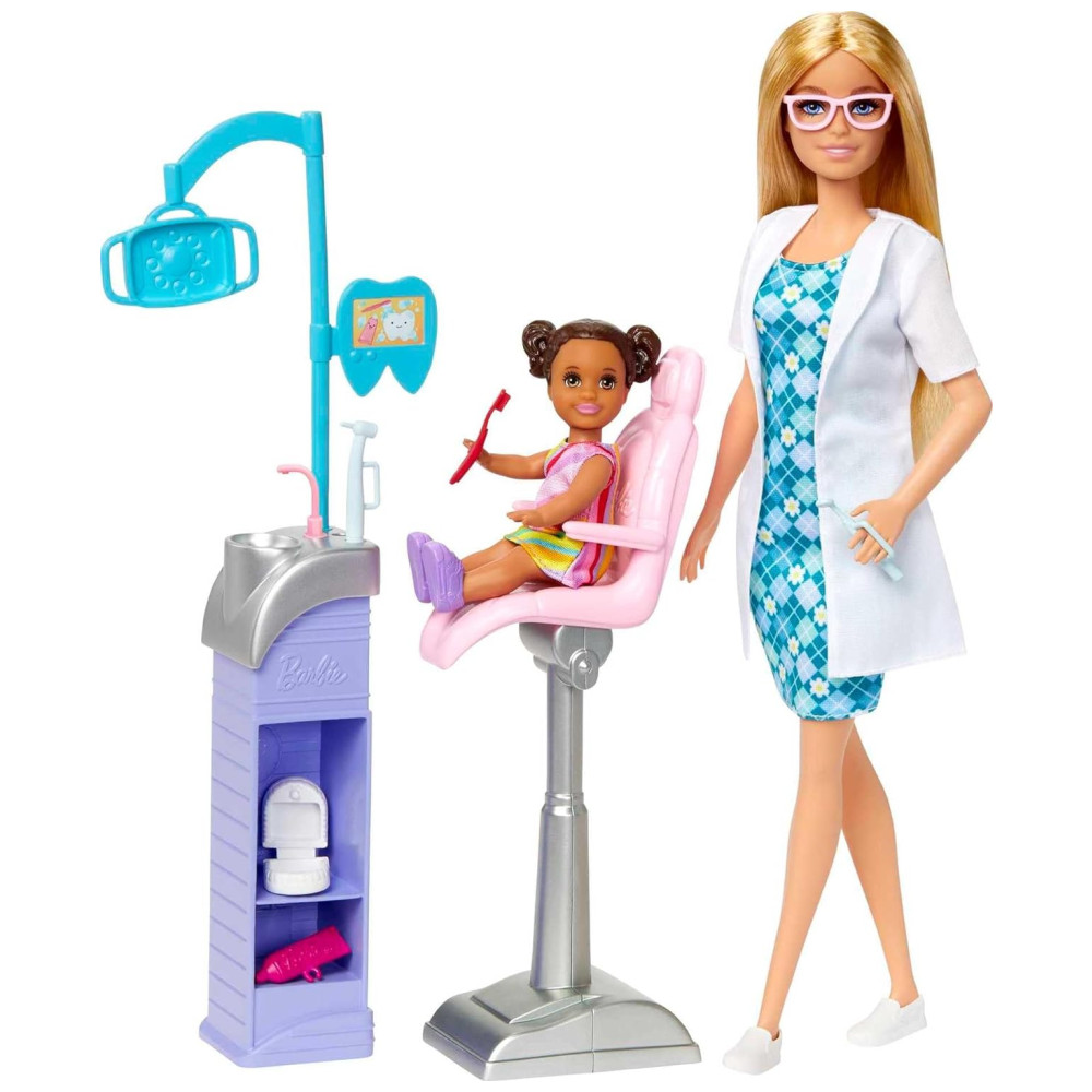 ECTQYGZHQJLB0B_0-1.jpg - Barbie Carreiras Boneca Dentista com Acessórios e Conjunto Médico para Crianças de 3 Anos ou Mais
