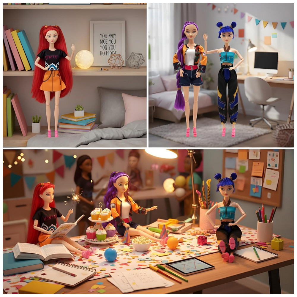 ECTQYMPQLSVF0B_2-1.jpg - Boneca Demon Hunters de 29 cm- Novidade de 2025, Ideal para Crianças, com Cabelo Vermelho,Yewmow