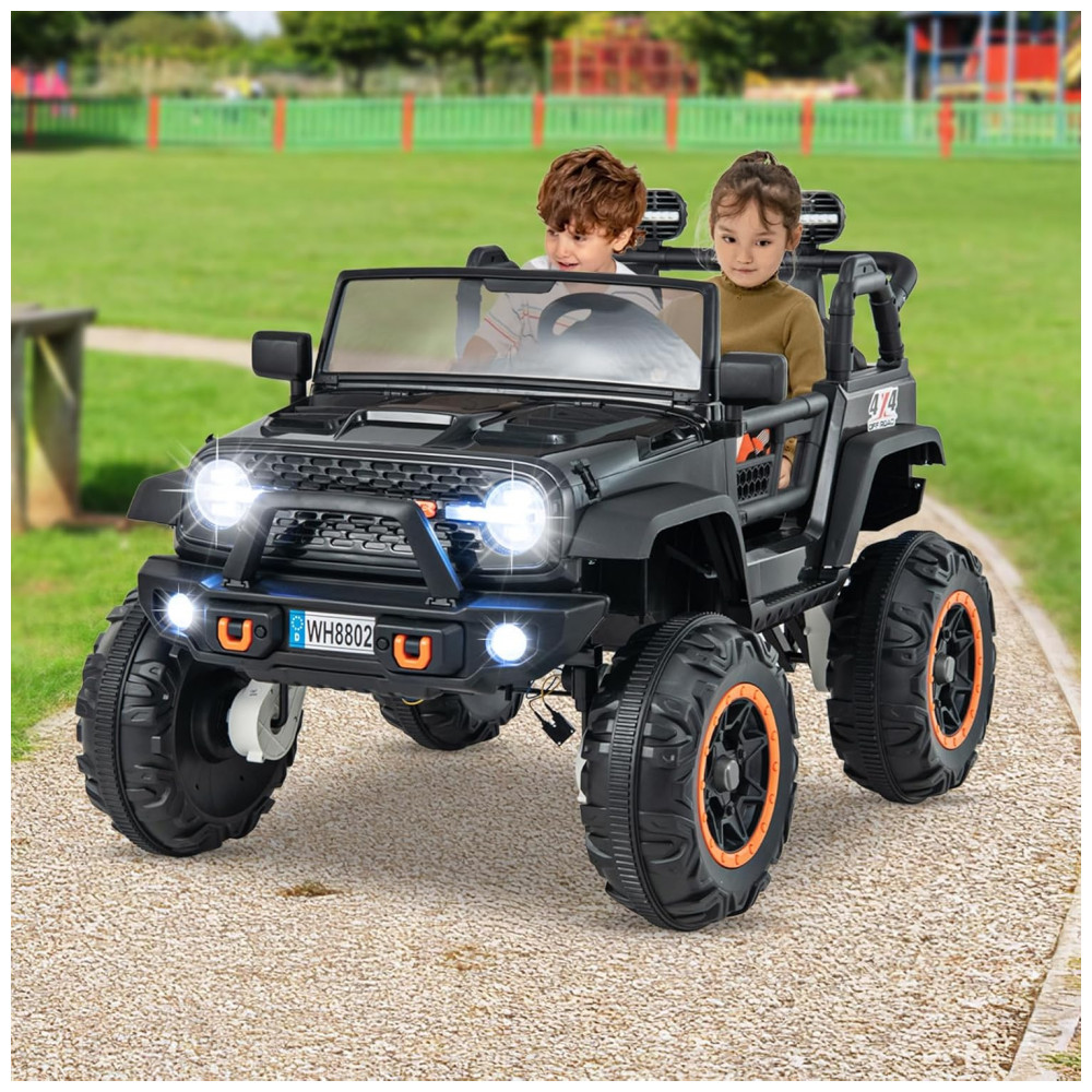 ECTQYNMD1ZMD0B_1-1.jpg - Carrinho Elétrico Infantil INFANS 2 Lugares 4x4 4 Motores 550W Jeep SUV MP3 USB Controle Remoto 24V Preto