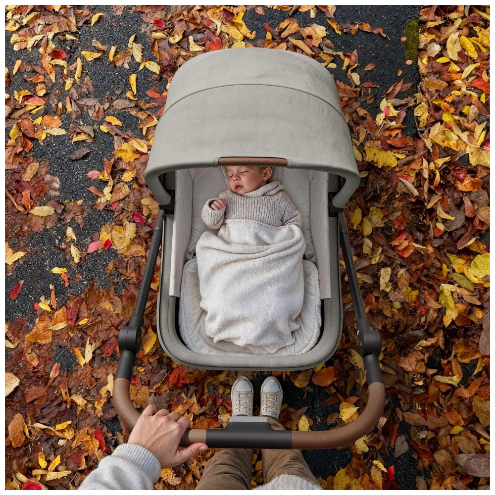 ECTQYNT335HF0B_7-1.jpg - Carrinho de Bebê MAMAZING Air Lux Carbono Vetiver - Ultraleve 72 kg Assento Reversível Berço Porta-copo Dobrável com Uma Mão