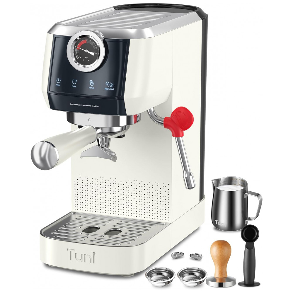 ECTQYPVJPVCD0B_0-1.jpg - Máquina de Espresso Semiautomática 20 Bar, Dupla Caldeira, Touch, Porta-filtro 58mm, Tuni, Aço Inox, Marfim, 110V