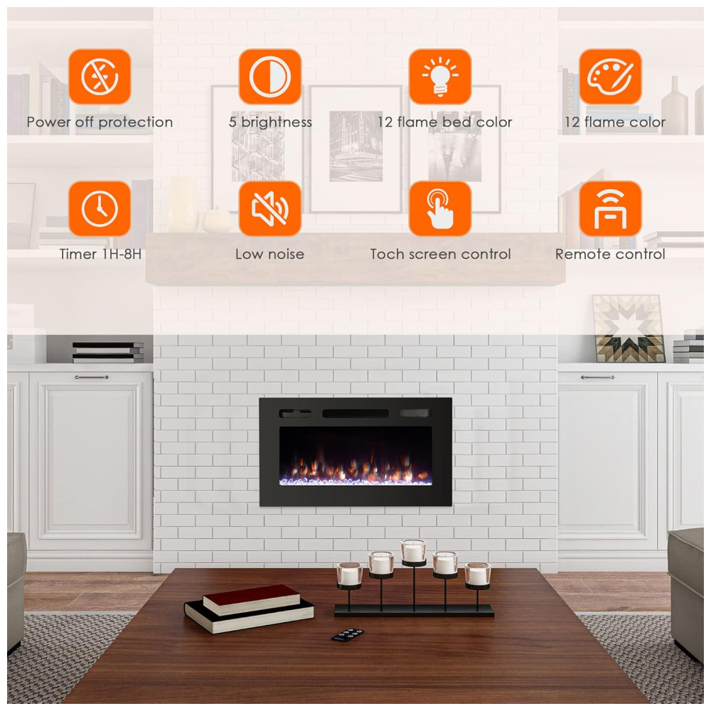 ECTQYRLVZ6H90B_1-1.jpg - PAOLFOX ECP 30 Lareira Elétrica de Embutir A43x76L com Controle Remoto 110V 1500W Preta