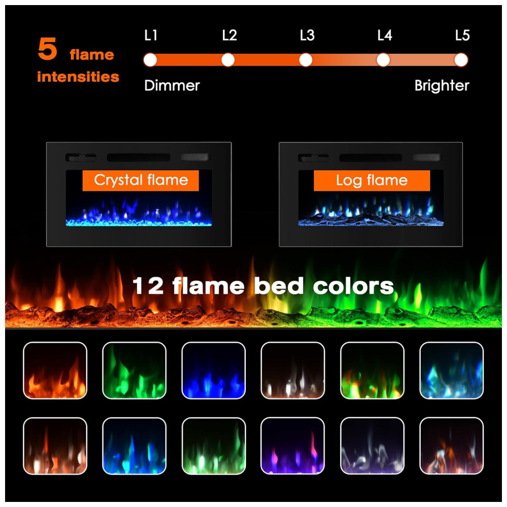 ECTQYRLVZ6H90B_2-1.jpg - PAOLFOX ECP 30 Lareira Elétrica de Embutir A43x76L com Controle Remoto 110V 1500W Preta