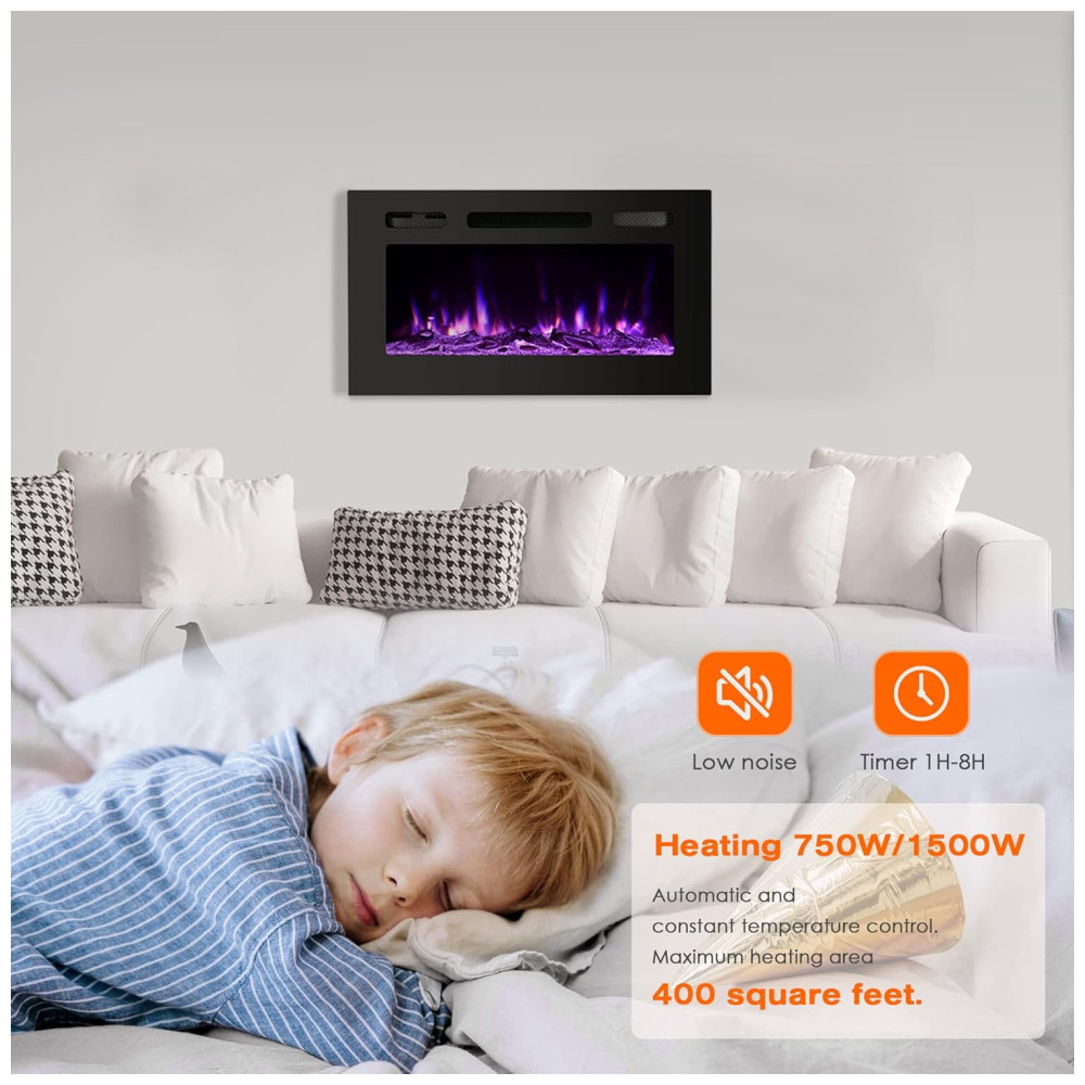 ECTQYRLVZ6H90B_4-1.jpg - PAOLFOX ECP 30 Lareira Elétrica de Embutir A43x76L com Controle Remoto 110V 1500W Preta