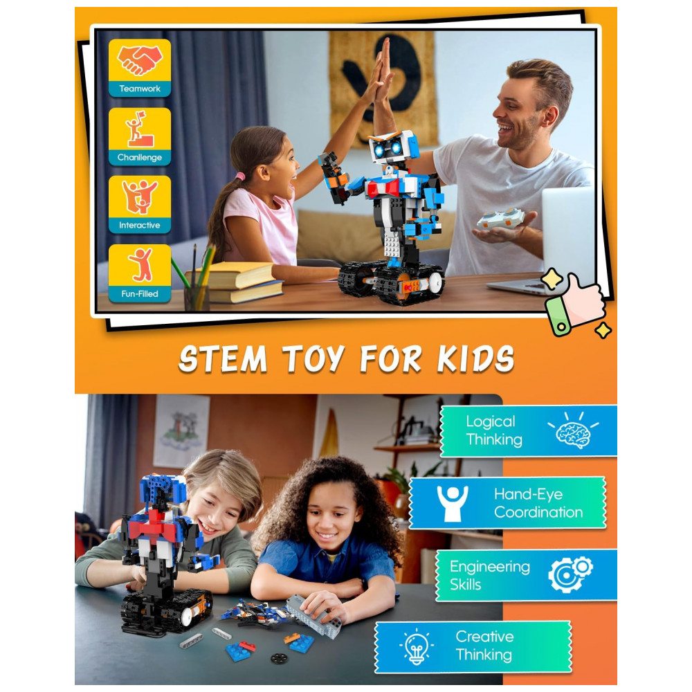 ECTQYZ6GZN9D0B_1-1.jpg - Brinquedo de Construção Aukfa STEM, Kits de Construção para Meninos de 8 a 12 Anos, Blocos de Controle Remoto por Aplicativo, Aprendizado de Ciências,
