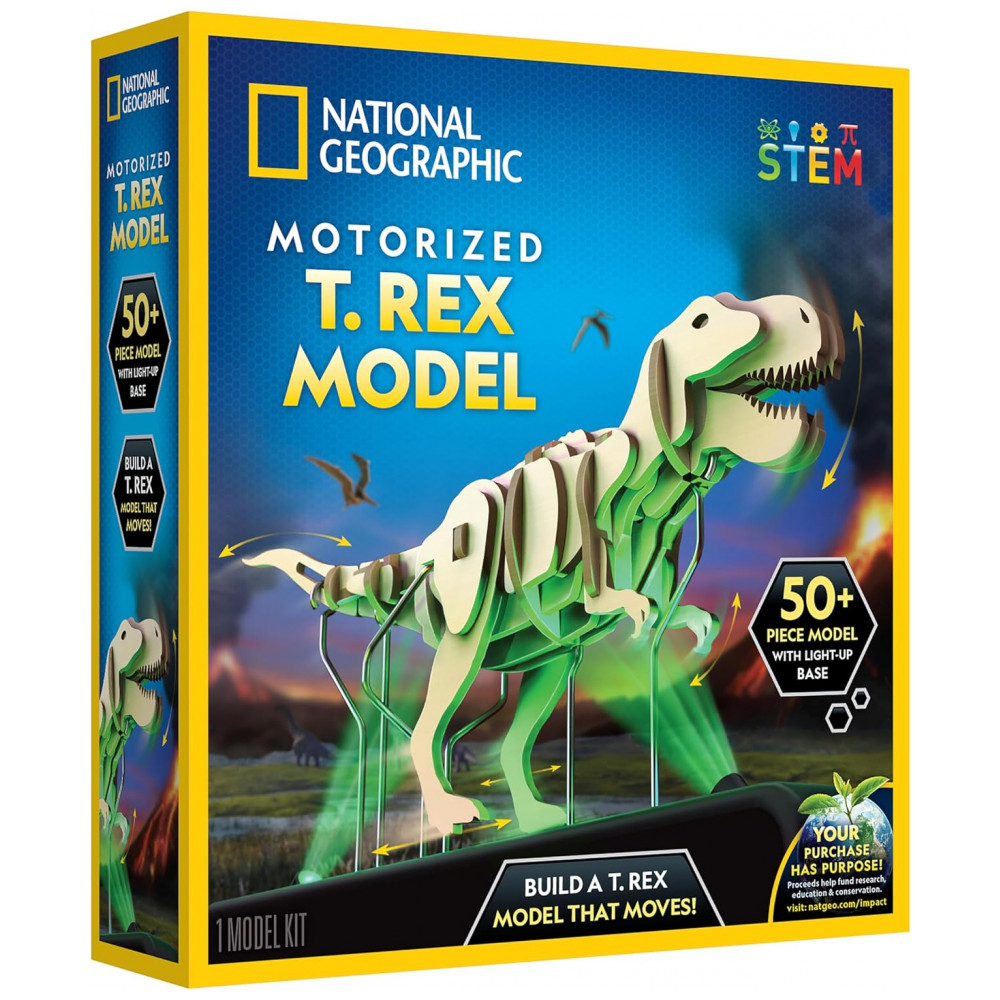 ECTQZ16M149F0B_0-1.jpg - Quebra-Cabeça 3D Dinossauro T. Rex Motorizado Multicolor, Brinquedo Educativo STEM, Presente Criativo, National Geographic