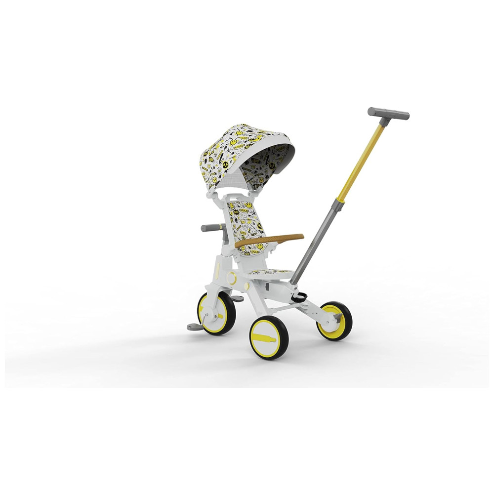 ECTQZ21CWGKB0B_1-1.jpg - Triciclo Infantil com Cesta Mochila de Viagem e Bolsa para os Pais para Crianças de 1 a 5 Anos NewtronX Branco Emoji