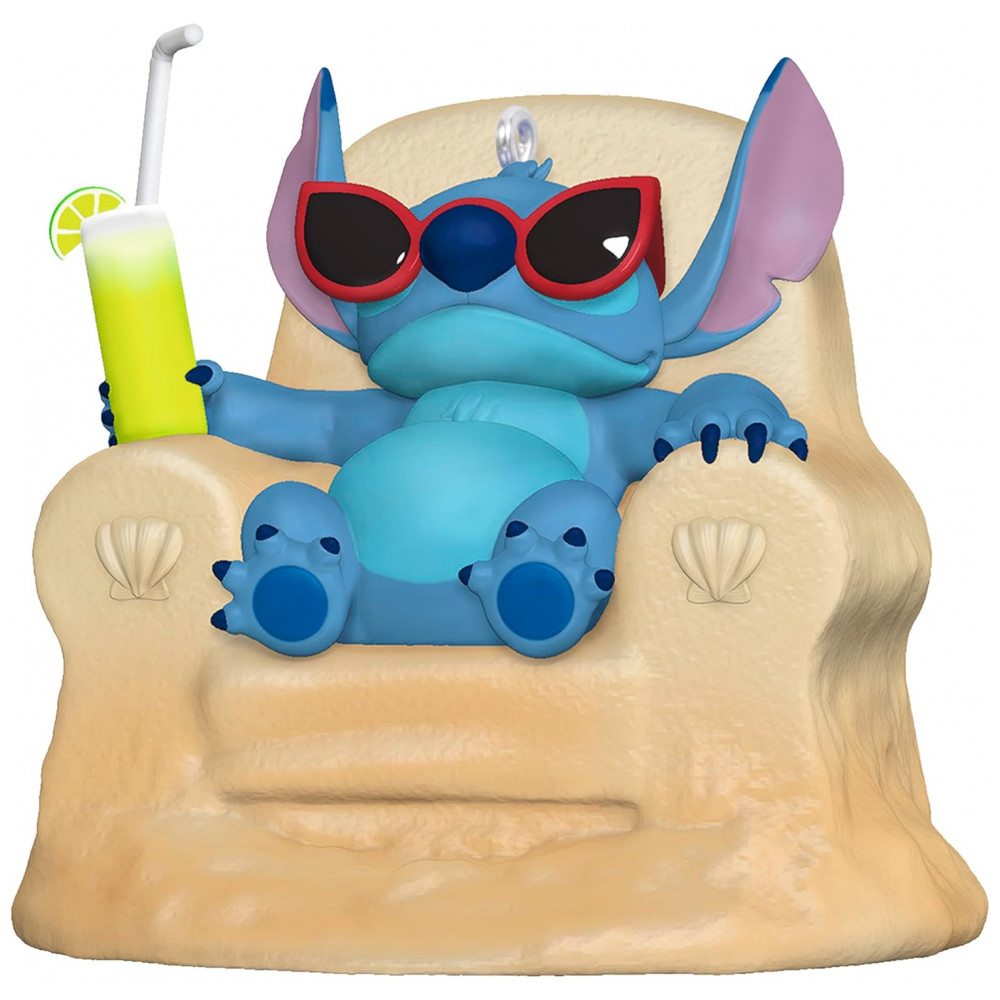 ECTQZ2NQG9XC0B_0-1.jpg - Enfeite de Natal Hallmark Keepsake Disney Lilo & Stitch Sun-Kissed Stitch, Plástico 7x6,6x6,5 cm
