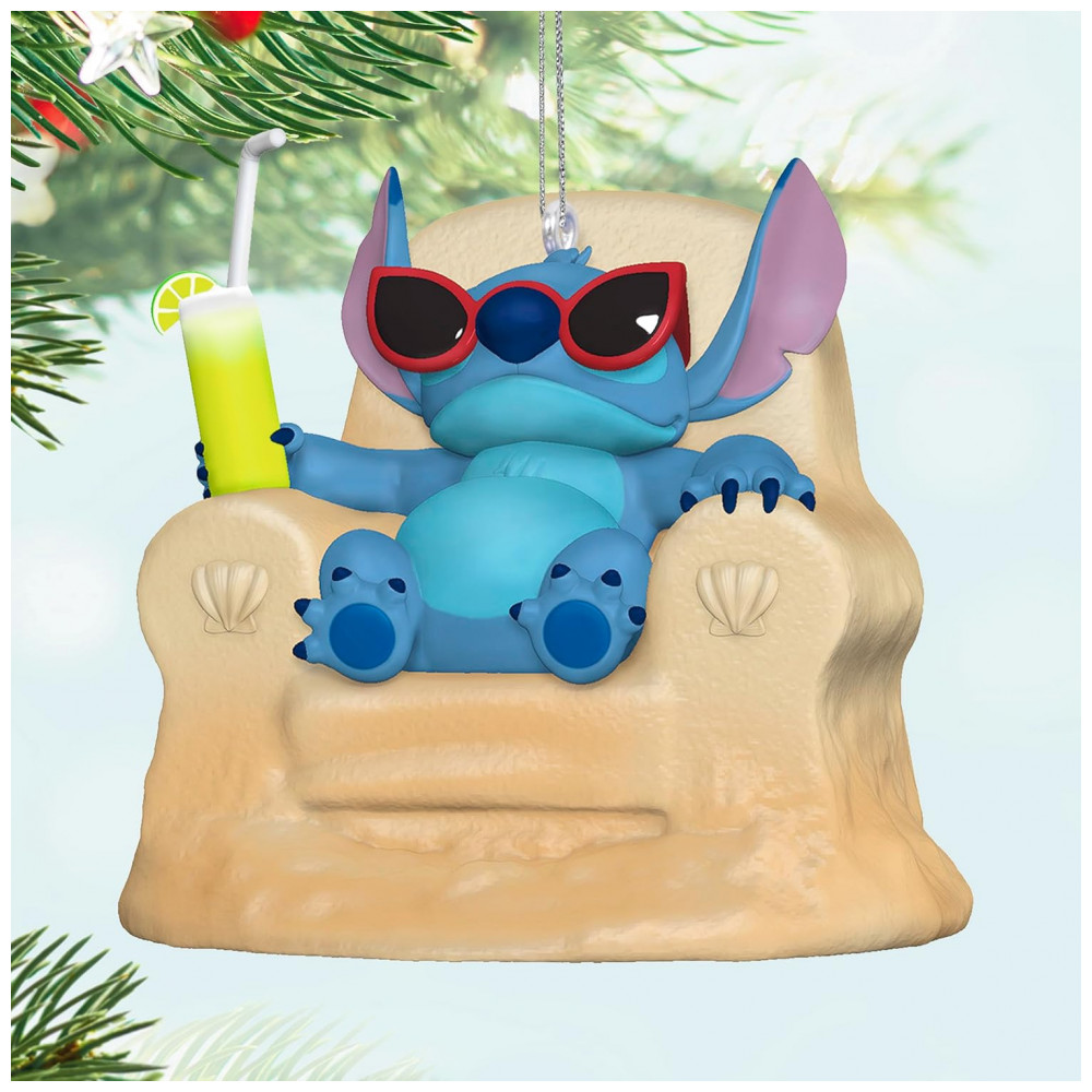 ECTQZ2NQG9XC0B_5-1.jpg - Enfeite de Natal Hallmark Keepsake Disney Lilo & Stitch Sun-Kissed Stitch, Plástico 7x6,6x6,5 cm