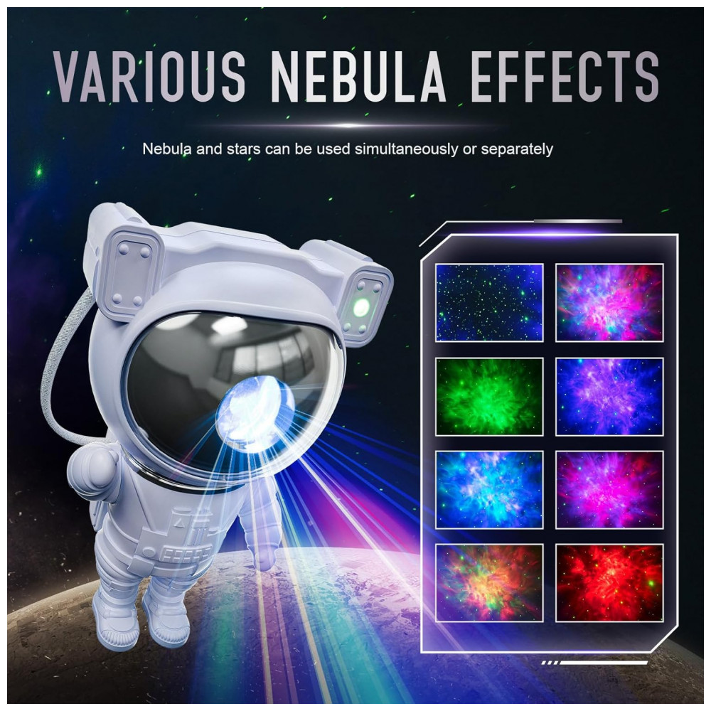 ECTQZ3S4K6KD0B_1-1.jpg - Projetor de Galáxia Astronauta com Efeitos de Nebulosa, Luz Noturna Estrelada com Temporizador, Lâmpada de Teto Estrelado Astronauta para Quarto de Cr
