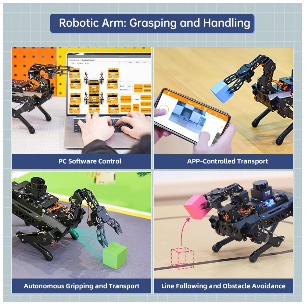 Hiwonder PuppyPi – Robô Cão Quadrúpede com Inteligência Artificial Integrada, Navegação SLAM e Interação por Voz – Kit Educacional com Raspberry Pi 5 (4GB) - Imagem 7