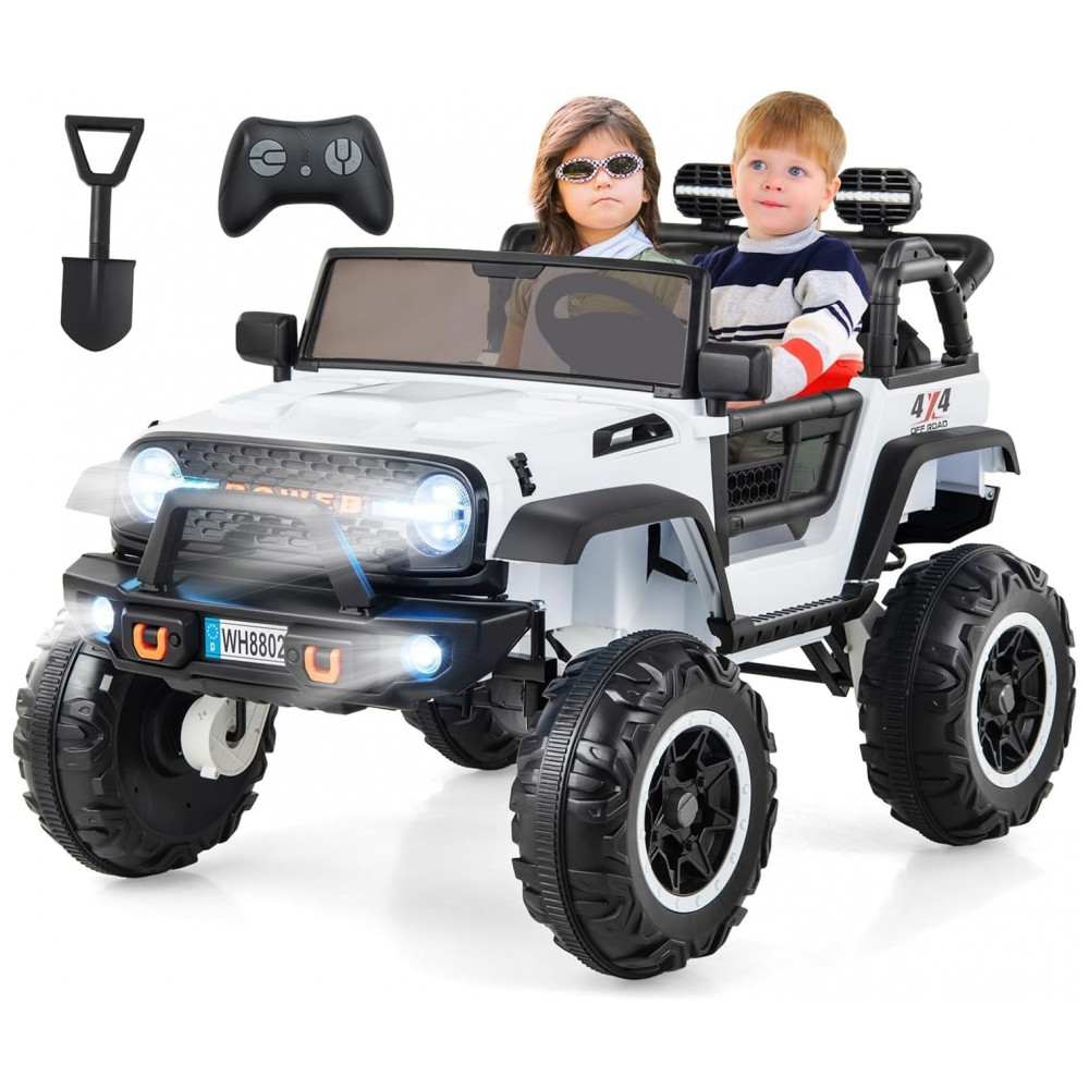 ECTQZBMZLZMD0B_0-1.jpg - Carrinho Elétrico Infantil INFANS 2 Lugares 4x4, 4 Motores 550W, Jeep SUV, MP3 USB Controle Remoto, 24V, Branco
