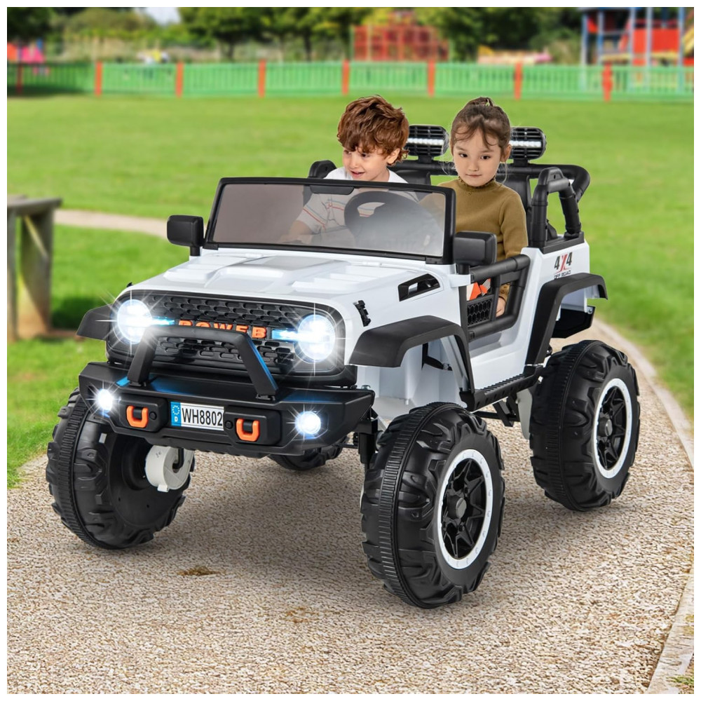 ECTQZBMZLZMD0B_1-1.jpg - Carrinho Elétrico Infantil INFANS 2 Lugares 4x4, 4 Motores 550W, Jeep SUV, MP3 USB Controle Remoto, 24V, Branco