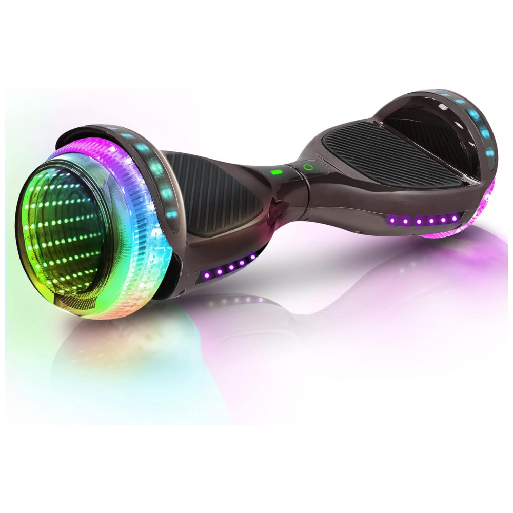 Hoverboard SIMATE Preto 6,5" com Bluetooth, Luzes LED e Certificação UL2272 – Até 13,7 km/h, Autonomia de 12,8 km