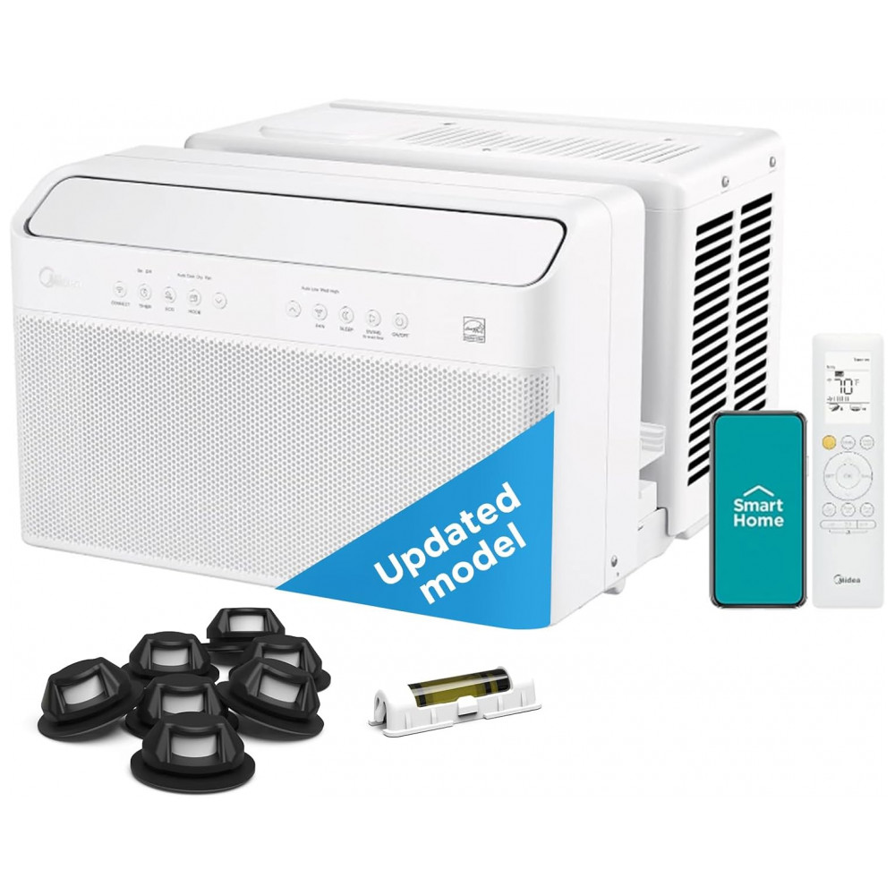 ECTQZHGNLQDF0B_0-1.jpg - Ar-Condicionado Janela Inverter Midea U-Shaped Branco 10.000 BTU Ultra Silencioso Wi-Fi Controle por Voz 115V