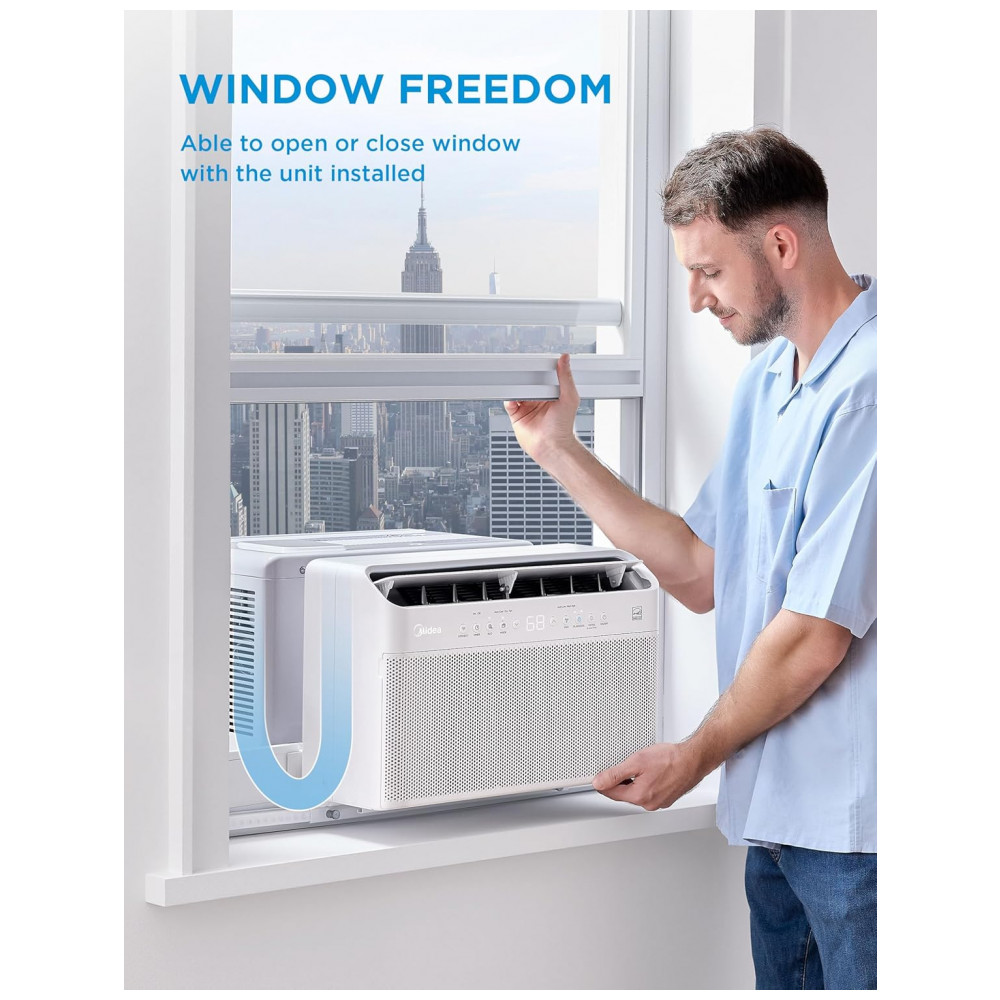 ECTQZHGNLQDF0B_1-1.jpg - Ar-Condicionado Janela Inverter Midea U-Shaped Branco 10.000 BTU Ultra Silencioso Wi-Fi Controle por Voz 115V