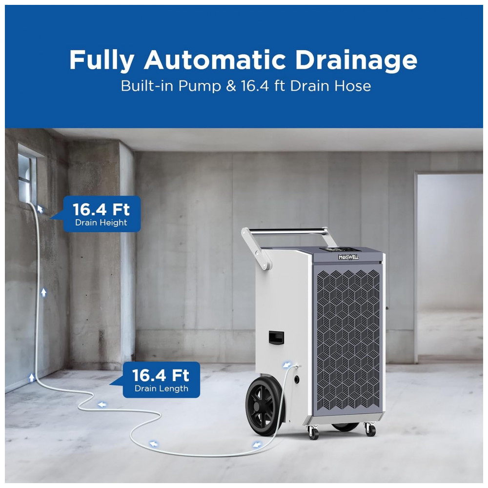 ECTQZNH22SHD0B_2-1.jpg - Desumidificador Comercial de 123 litros com Bomba e Mangueira de Drenagem para Porões Desumidificador de Grau Comercial ResistenteMoiswell