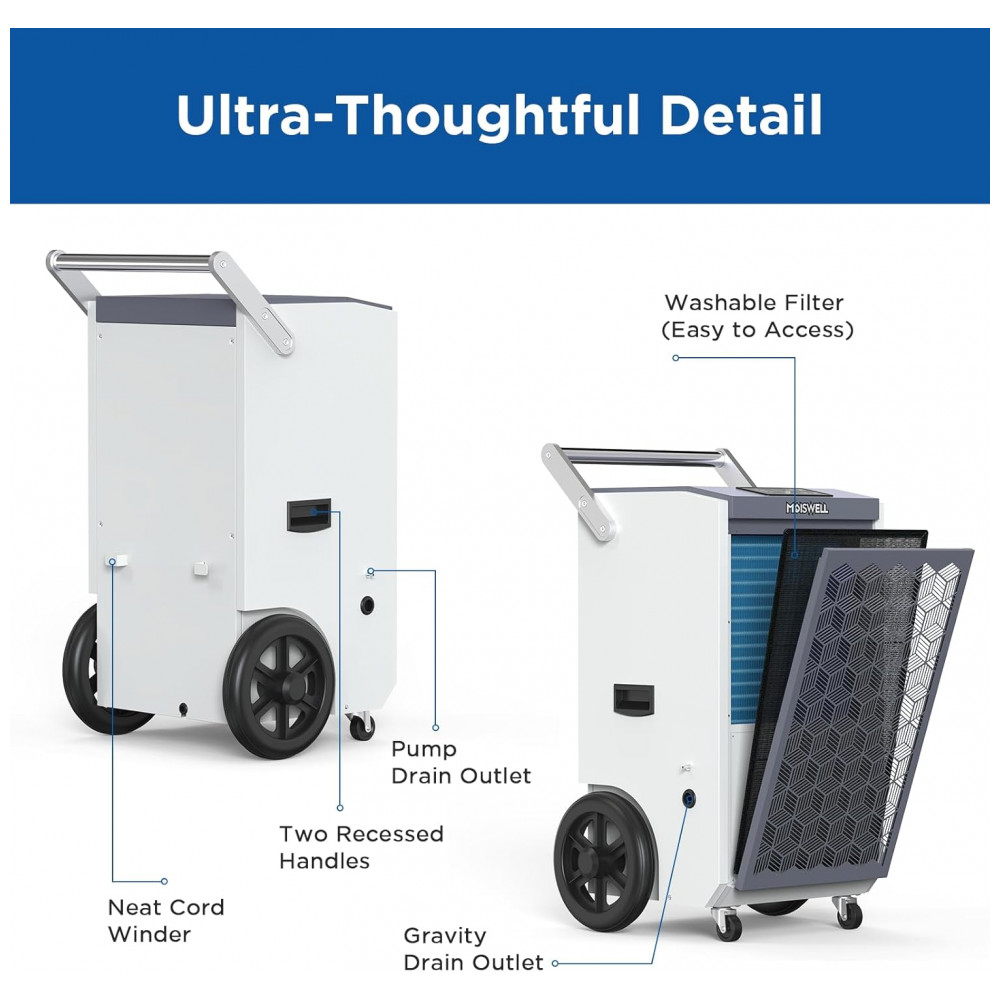 ECTQZNH22SHD0B_7-1.jpg - Desumidificador Comercial de 123 litros com Bomba e Mangueira de Drenagem para Porões Desumidificador de Grau Comercial ResistenteMoiswell