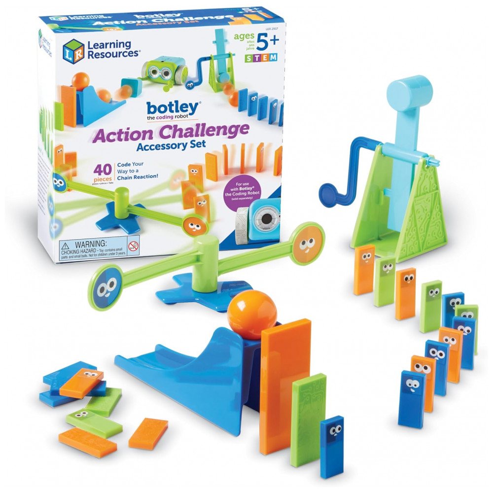 Learning Resources Botley The Coding Robot Action Challenge – Kit de Acessórios com 40 Peças Multicolor para Crianças a partir de 5 anos